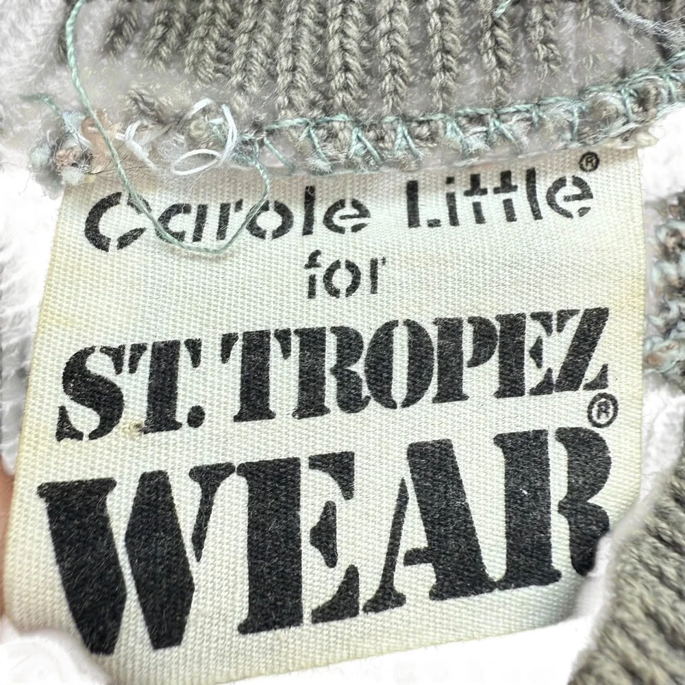 Carole Little for St Tropez Wear Women's Large Mock Neck Taxi Scene Knit Sweater